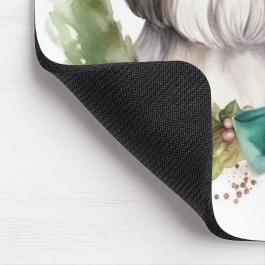 Shih Tzu Christmas Wreath Festivals Mousepad (Ecke)