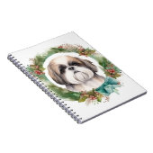Shih Tzu Christmas Wreath Festivals Notizblock (Rechte Seite)