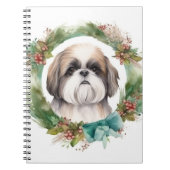 Shih Tzu Christmas Wreath Festivals Notizblock (Vorderseite)