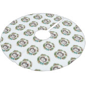 Shih Tzu Christmas Wreath Festivals Polyester Weihnachtsbaumdecke (Schrägansicht)