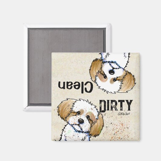 Shih Tzu Clean Geschirrspüler Magnet (Vorderseite/Rückseite)