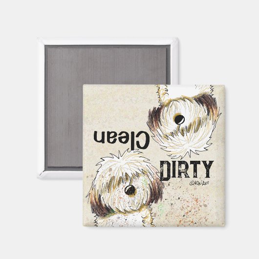 Shih Tzu Clean Geschirrspüler Magnet (Vorderseite/Rückseite)