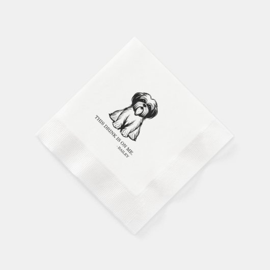 Shih Tzu Cocktail Napkin Serviette (Ecke)