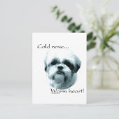 Shih Tzu Cold Nose Warmes Herz Postkarte (Stehend Vorderseite)