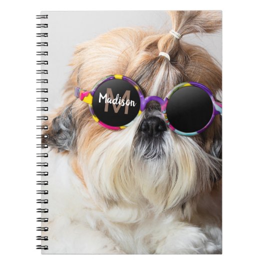 Shih Tzu Cool lustiges niedliches Foto Custom Mono Notizblock (Vorderseite)