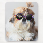 Shih Tzu Cooler Spaß niedlich Sonnenbrille Foto Mo Mousepad (Vorne)