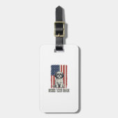 Shih Tzu Dad Patriotic Flag Vintage Dog Shirt_1 Gepäckanhänger (Vorderseite vertikal)