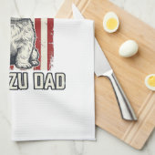 Shih Tzu Dad Patriotic Flag Vintage Dog Shirt_1 Geschirrtuch (Viertel Falte)