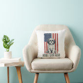Shih Tzu Dad Patriotic Flag Vintage Dog Shirt_1 Kissen (Stuhl )