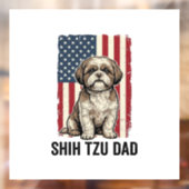Shih Tzu Dad Patriotic Vintage Dog Shirt Design_1 Fensteraufkleber (Blatt 2)