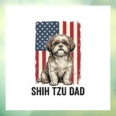 Shih Tzu Dad Patriotic Vintage Dog Shirt Design_1 Fensteraufkleber (Blatt 3)