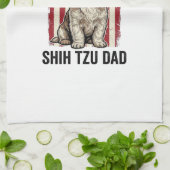 Shih Tzu Dad Patriotic Vintage Dog Shirt Design_1 Geschirrtuch (Gefaltet)