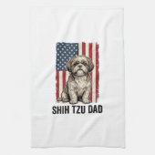 Shih Tzu Dad Patriotic Vintage Dog Shirt Design_1 Geschirrtuch (Vertikal)