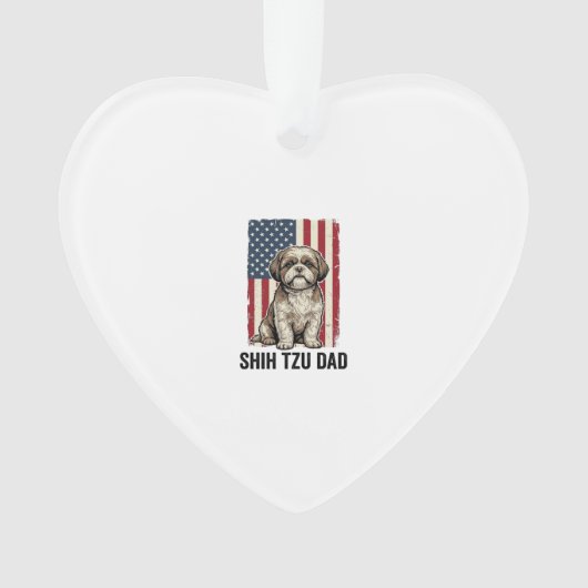 Shih Tzu Dad Patriotic Vintage Dog Shirt Design_1 Ornament (Vorderseite)