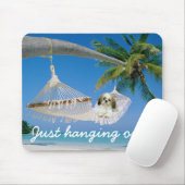 Shih Tzu, der heraus Mousepad hängt (Mit Mouse)