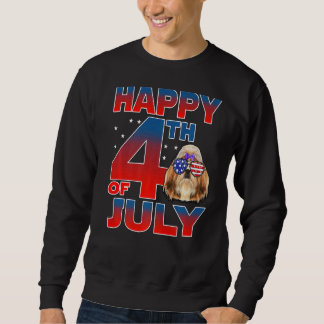 Shih Tzu Dog American Flag Brille Happy 4. Ju Sweatshirt