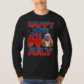 Shih Tzu Dog American Flag Brille Happy 4. Ju T-Shirt (Vorderseite)