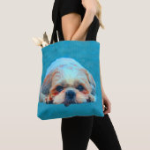 Shih Tzu Dog Aquarellkunst Portrait Tasche (Von Nahem)