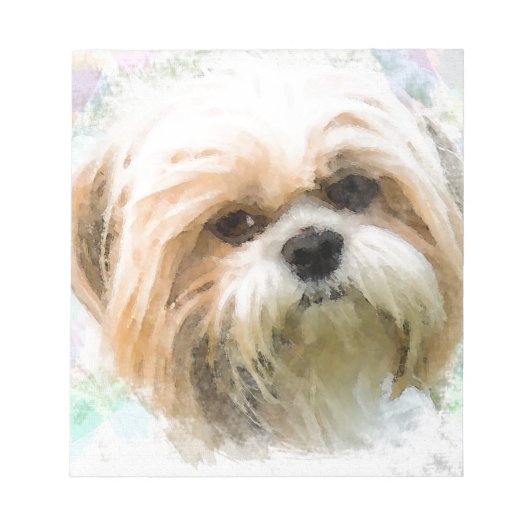 Shih Tzu Dog Aquarellmalerei Notizblock (Vorderseite)