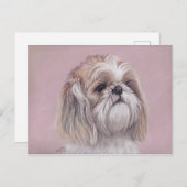 Shih tzu Dog Art Postcard Postkarte (Vorne/Hinten)