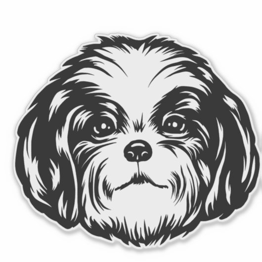 Shih Tzu Dog Aufkleber (Vorderseite)