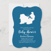 Shih Tzu Dog Baby Shower Blue Boy Einladung (Vorderseite)