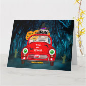 Shih Tzu Dog Beängstigendes Halloween Auto Karte (Gelbe Blume)