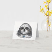 Shih Tzu Dog Blank Karte (Gelbe Blume)