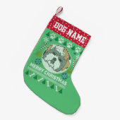 Shih Tzu Dog Breed Ugly Christmas Sweater Kleiner Weihnachtsstrumpf (Vorderansicht (hängend))