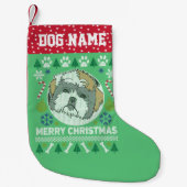 Shih Tzu Dog Breed Ugly Christmas Sweater Kleiner Weihnachtsstrumpf (Vorderseite)