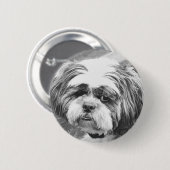 SHIH TZU DOG BUTTON (Vorne & Hinten)
