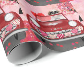 Shih Tzu Dog Car mit Herz-Valentine Geschenkpapier (Rolleneckpunkt)