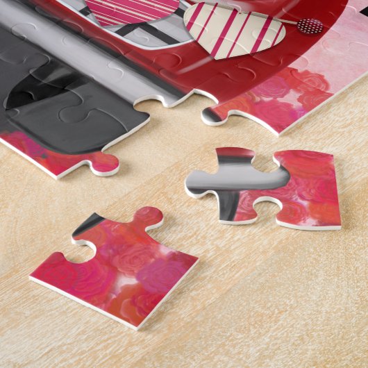 Shih Tzu Dog Car mit Herz-Valentine Puzzle (Seite)