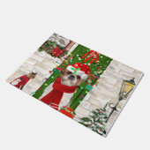Shih Tzu Dog Christmas Fußmatte (Schrägansicht)