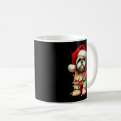 Shih Tzu Dog Christmas Lights Santa Hat Dog Lover Kaffeetasse (VorderseiteRechts)