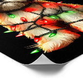 Shih Tzu Dog Christmas Lights Santa Hat Dog Lover Poster (Ecke)