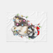 Shih Tzu Dog Christmas Lights Xmas Cute Fleecedecke (Vorderseite (Horizontal))