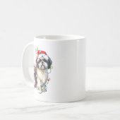 Shih Tzu Dog Christmas Lights Xmas Cute  Kaffeetasse (Vorderseite Links)