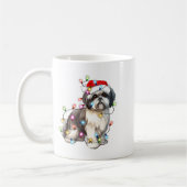 Shih Tzu Dog Christmas Lights Xmas Cute  Kaffeetasse (Links)