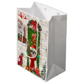 Shih Tzu Dog Christmas Mittlere Geschenktüte (Vorderseite Schrägansicht)