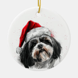 Shih Tzu Dog Christmas Personalized Keramik Ornament