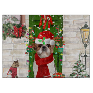 Shih Tzu Dog Christmas Schneidebrett