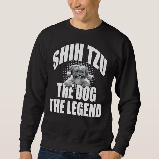 Shih Tzu Dog entspannt Sweatshirt (Vorderseite)