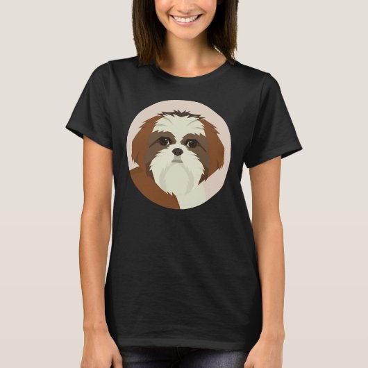 Shih Tzu Dog Face T-Shirt (Vorderseite)