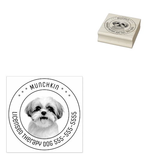 Shih Tzu Dog Foto Runde Gummistempel (Stempel)