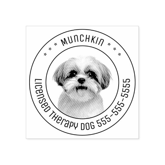 Shih Tzu Dog Foto Runde Gummistempel (Prägung)