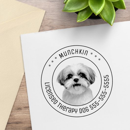 Shih Tzu Dog Foto Runde Gummistempel