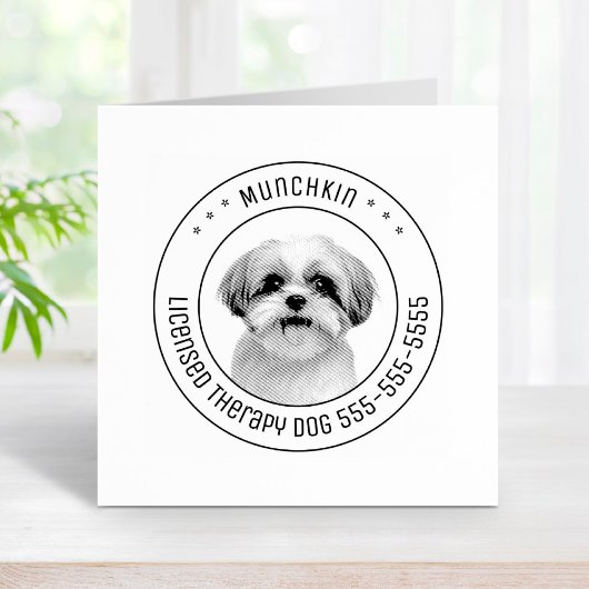 Shih Tzu Dog Foto Runde Gummistempel