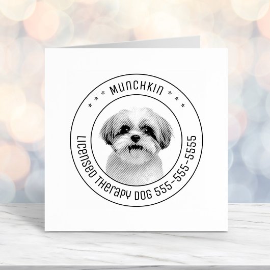 Shih Tzu Dog Foto Runde Permastempel