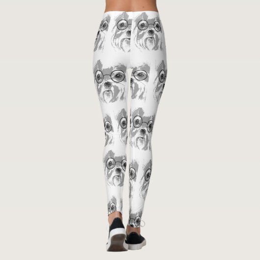 Shih Tzu Dog Glasses Leggings (Rückseite)
